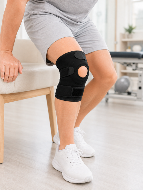 Siyah Ligamentli Dizlik Cırtlı Ayarlanabilir Kısa Diz Destekleyici - Lisinya
