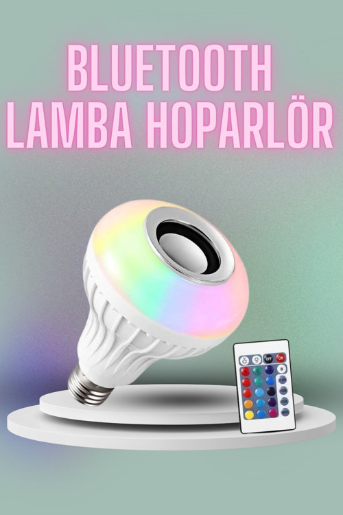 Kumandalı RGB Led Işık Bluetooth Hoparlör Ses Lambası Renkli Ampul - Lisinya