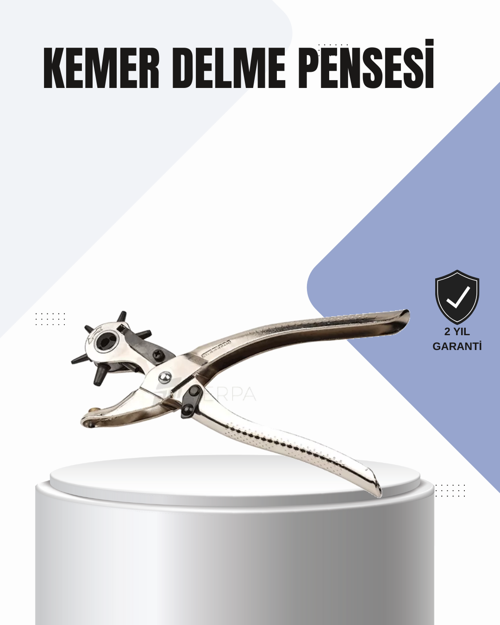 Kemer Delme Pensesi Çok Amaçlı 6 Farklı Delik Boyu Ayarlı Deri Delme Aleti - Lisinya