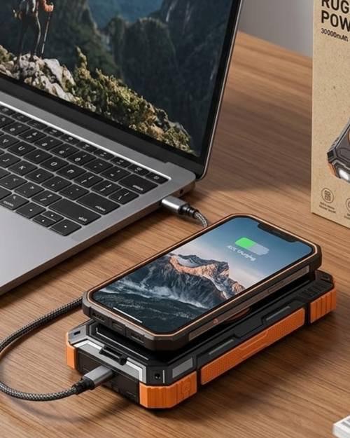 Güneş Enerjili 20000 mAh Powerbank Hızlı Şarj ve Kablosuz Şarj Destekli Dayanıklı Tasarım - Lisinya