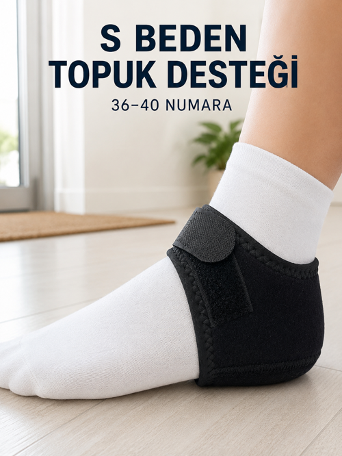Topuk Koruyucu Destek Çorabı S Beden 36-40 Numara Cırtlı Esnek Tasarım - Lisinya