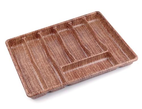 BÜYÜK - AHŞAP RENK - 7 BÖLMELİ ÇEKMECE İÇİ KAŞIKLIK 50X37CM (2818)