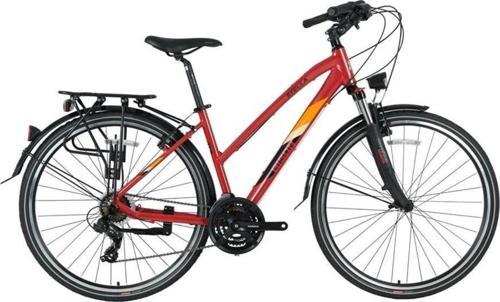 STELLA CITY KADIN ŞEHİR BİSİKLETİ 45CM V 28 JANT 21 VİTES KIRMIZI SARI KIRMIZI
