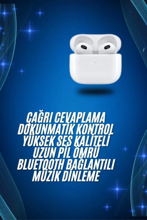 3.Nesil İOS Android Uyumlu Bluetooth 5.0 Beyaz Çağrı Cevaplama Yeni Nesil