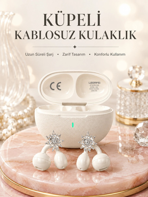 Küpeli Kablosuz Kulaklık Uzun Süreli Batarya Performansı