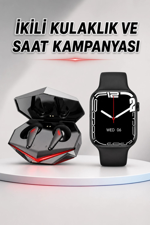 İkili Set Dev Kampanya Ucuz Kulaklık Ucuz Akıllı Saat Gürültü Önleyici Uzun Pil Ömrü
