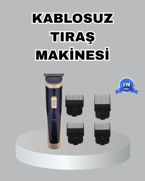 Çelik lı Unisex Şarjlı Tıraş Makinesi – Sessiz Motor, Kablosuz ve Ayarlanabilir