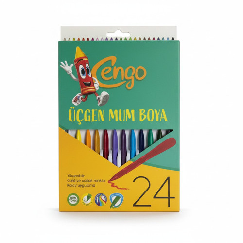 Üçgen Mum Boya Crayon 24 lü