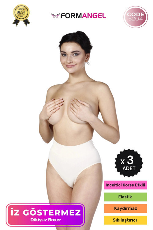 #SlipKorse Seamless Dikişsiz Karın Sıkılaştıran Şekillendirici Karın Toparlayıcı Slip Korse - 3 Adet
