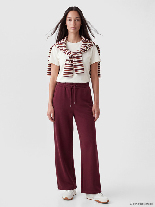 LCW EVERYDAY Bordo Beli Lastikli Kadın Eşofman Altı