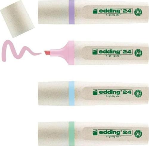 24 Ecoline Fosforlu İşaretleme Kalemi Pastel 4 Renk Set