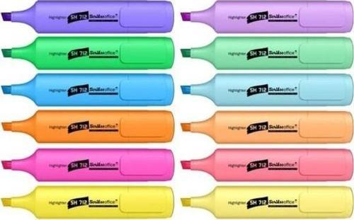 SH712 Pastel + Fosforlu İşaretleme Kalemi 12 Renk
