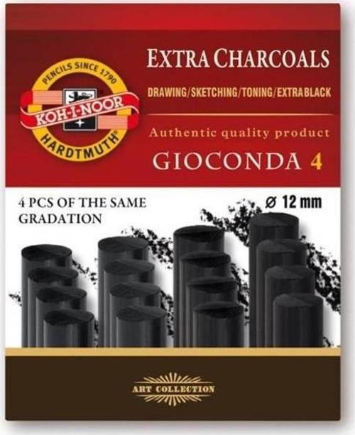 Koh-i Noor Extra Charcoal Kalın Kömür Füzen 4'lü Set
