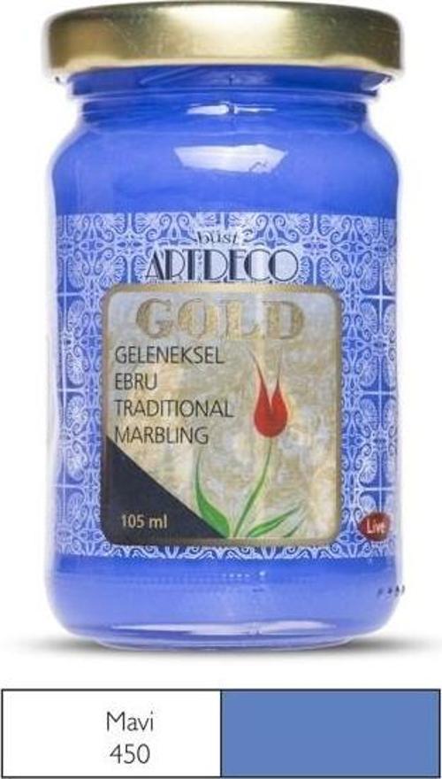 Gold Geleneksel Ebru Boyası 105ml Mavi 450 S.1