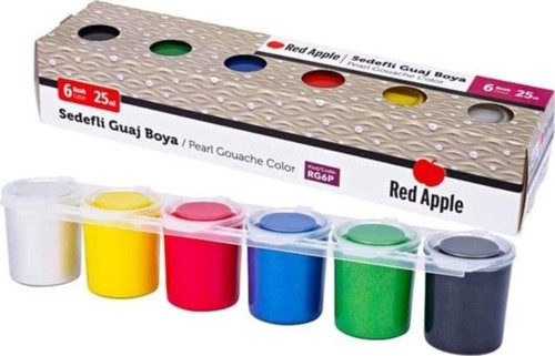 Sedefli Guaj Boya 6 Renk x 25 ml Sıralı Set