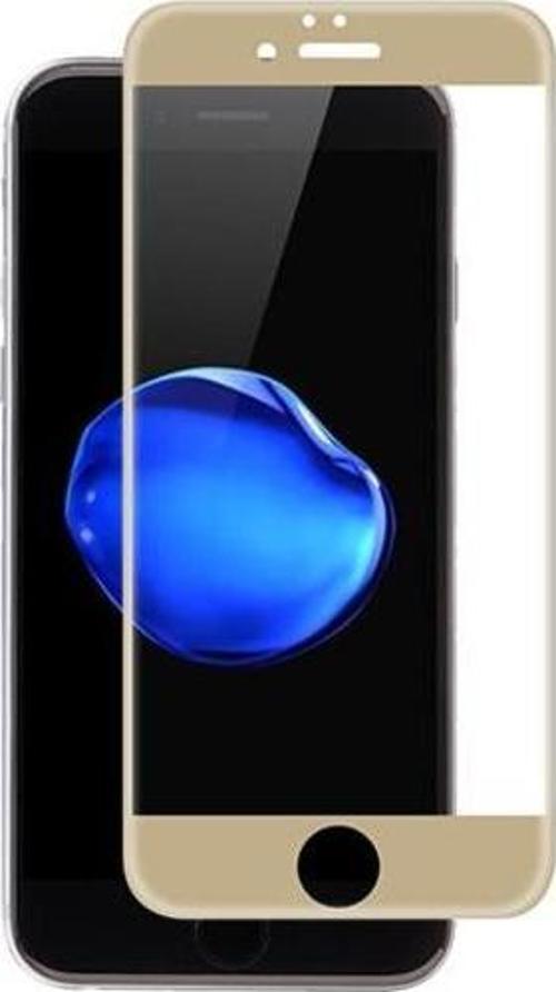 iPhone 7 Plus/8 Plus Kavisli 4D Cam Ekran Koruyucu Gold