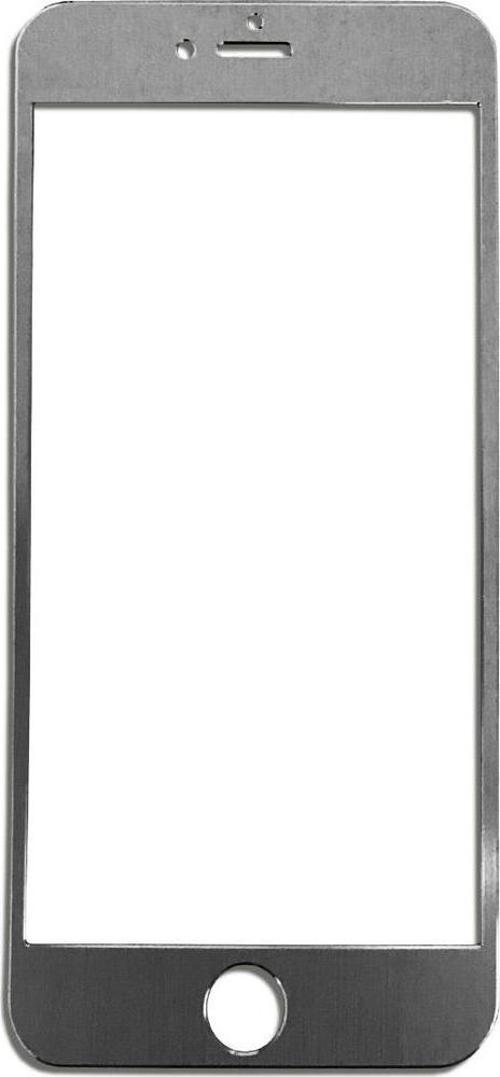 iPhone 6 Plus Metal Kenarlı Cam Ekran Koruyucu Gri
