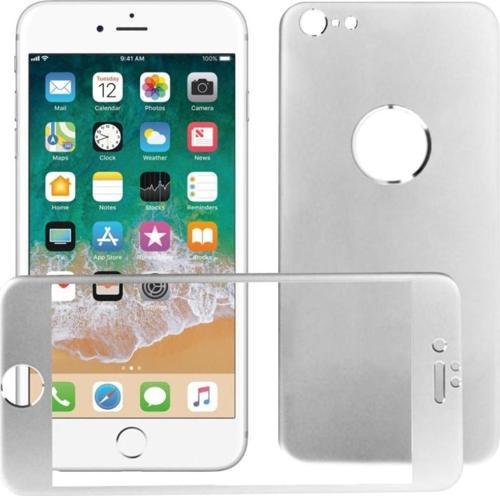 iPhone 6 Plus Metal Kenarlı ÖN+ARKA Cam Ekran Koruyucu Gri