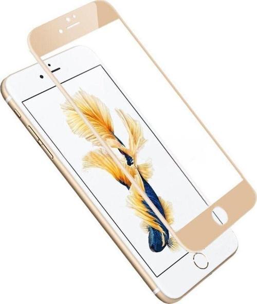 iPhone 6-6s Metal Kenarlı Cam Ekran Koruyucu Gold