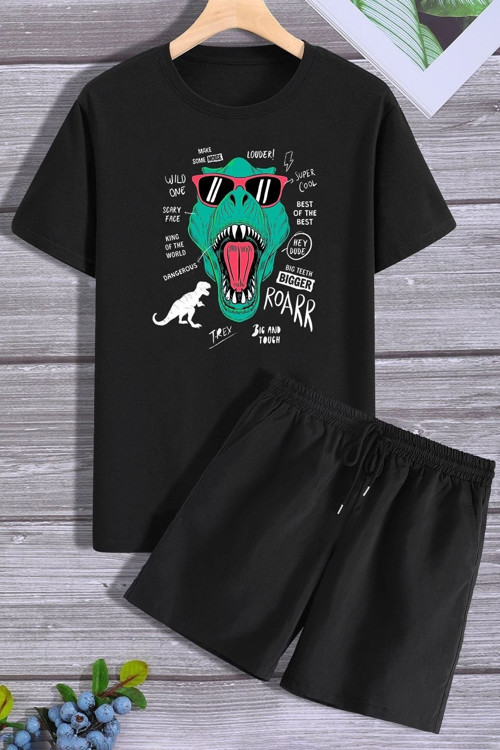 Dinazor Baskılı Şort T-shirt Eşofman Takımı