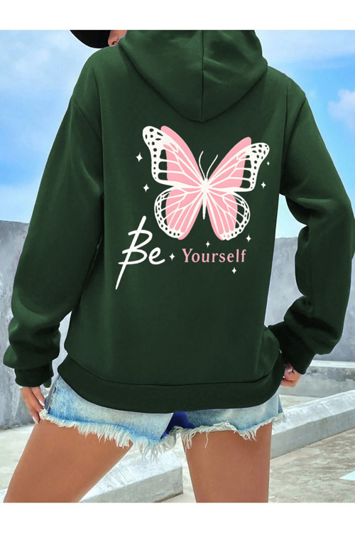 Unisex Be Your Self Baskılı Tasarım Oversize Sweatshirt