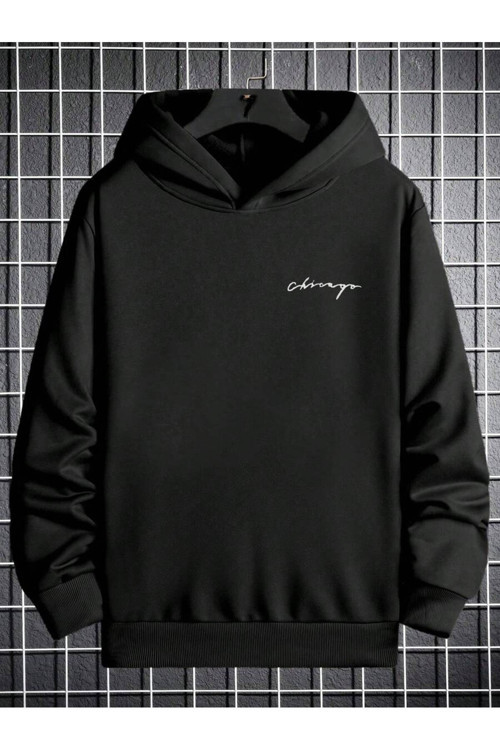 Unisex Chicago Baskılı Oversize Sweatshirt