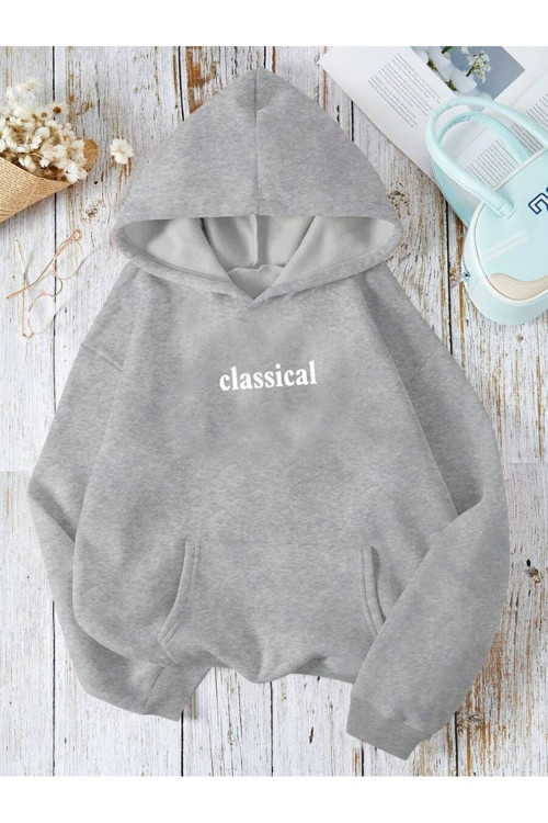 Unisex Classical Baskılı Oversize Sweatshirt