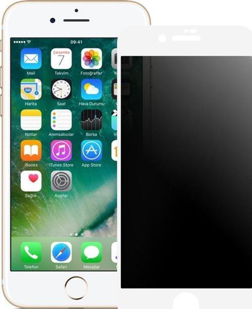 iPhone 7 / iPhone 8 ESD Anti Static Hayalet Privacy Cam Ekran Koruyucu Beyaz
