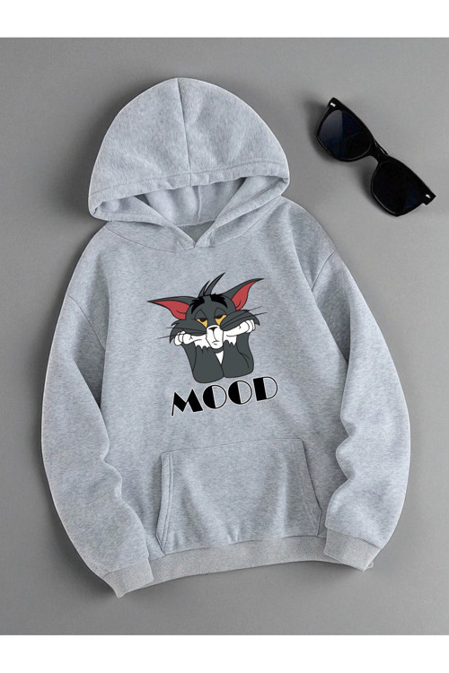 Mood Baskılı Unisex Oversize Sweatshirt