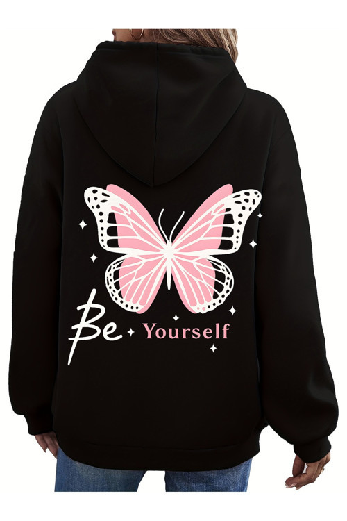 Unisex Be Your Self Baskılı Tasarım Oversize Sweatshirt