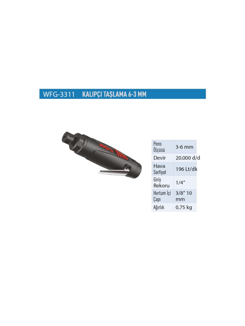 Kalıpçı Taşlama 6-3mm WFG3311