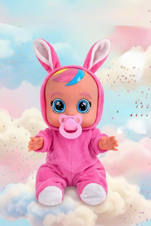 Fuşya Kostümlü Ağlayan Ve Konuşan Et Bebek Emzikli ve Biberonlu İnteraktif Oyuncak Bebek