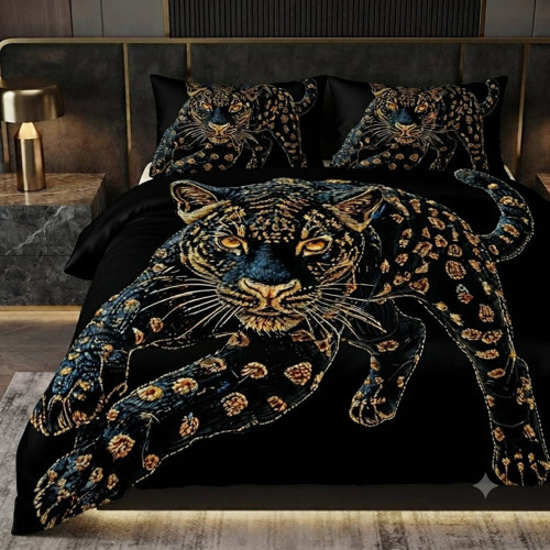 Özel Üretim Marka Çift Kişilik 240*260 cm Saten Pamuk Luxury Nevresim Takımı Premium Ranforce Dokuma Organik Pamuklu Altın Siyah Lüx Kaplan Deluxe seri leke tutmaz aslan