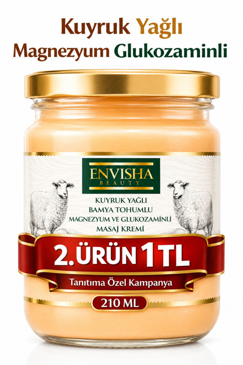 Magnezyum Glukozaminli Kuyruk Yağlı Ve Bamya Tohumlu Masaj Kremi 210 Ml
