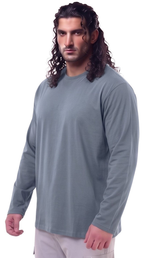 Erkek Büyük Beden 115 - 155 Kilo Arası Uygun Bedenli % 100 Pamuk Uzun Kol Bisiklet Yaka Sweatshirt