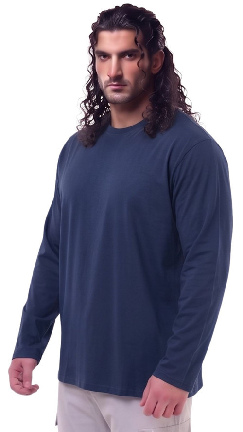 Erkek Büyük Beden 115 - 155 Kilo Arası Uygun Bedenli % 100 Pamuk Uzun Kol Bisiklet Yaka Sweatshirt