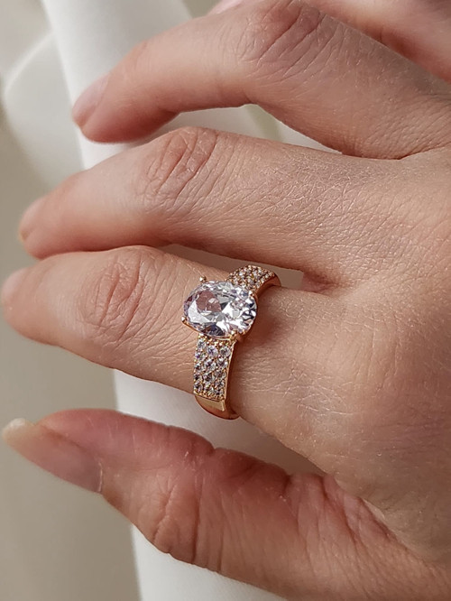 XUPİNG YÜZÜK ROSEGOLD ZİRKON TAŞLI ÇELİK YÜZÜK