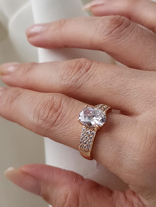 XUPİNG YÜZÜK ROSEGOLD ZİRKON TAŞLI ÇELİK YÜZÜK