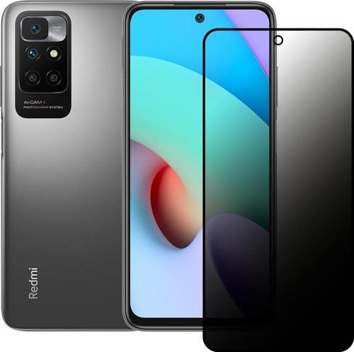 Xiaomi Redmi 10 Hayalet Privacy Gizli Cam Ekran Koruyucu Siyah