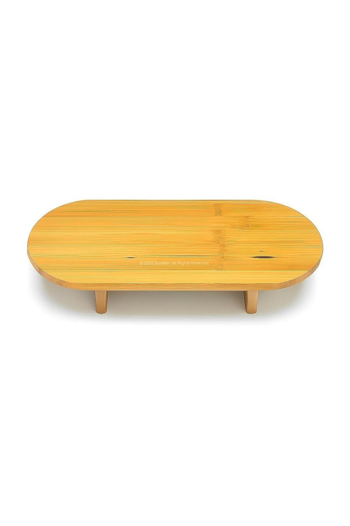 Ayaklı Oval Bambu Sunumluk Doğal Servis Tabağı Modern Şık Sunum Tepsisi Kahvaltı Peynir Meze Pasta Kek Sunum Standı Mutfak Masaüstü Organizer (40X17)