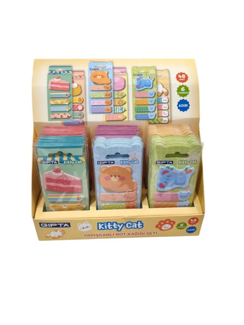 Hopax Stickn Yapışkanlı Not Kağıdır Seti Kittycat 20 Yaprak 5 Parça 48 Li Stand K0131
