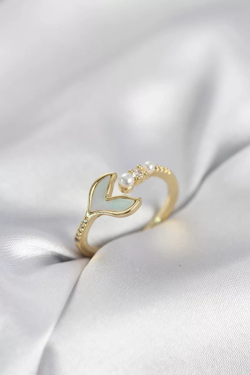 Gold Renk Balık Kuyruğu Model Kadın Yüzük - TJ-BYK4048