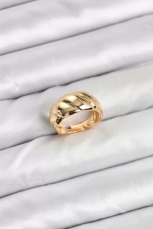 Gold Renk Bombeli Sarmal Yüzük - TJ-BYK3908