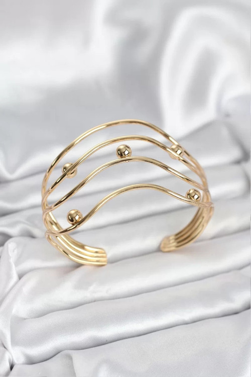 Pirinç Gold Renk Kadın Bileklik - TJ-BB8054