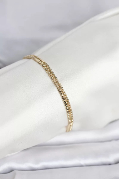 CM 14K Gold Renk Zincir Model Kadın Bileklik - TJ-BB8285
