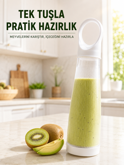 uygun Şarjlı Smoothie Blender 400 ML Taşınabilir Meyve Karıştırıcı Pratik Mini Blender pop�