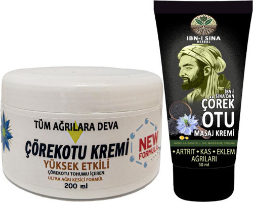 Çörek Otu Kremi Xlwhite Büyük 200 Ml + Ibn-I Sina Çörek Otu Kremi 50 Ml / Sırt Bel Iskelet Diz Dirse