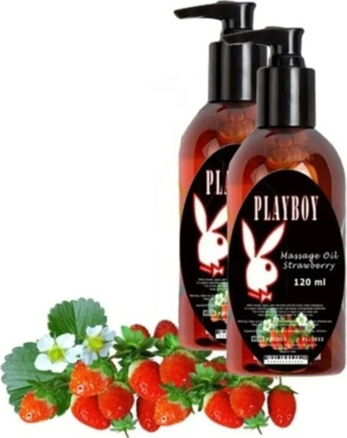 Strawberry Massage Oil 2 Adet Çilek Aromalı Vücut Masaj Yağı