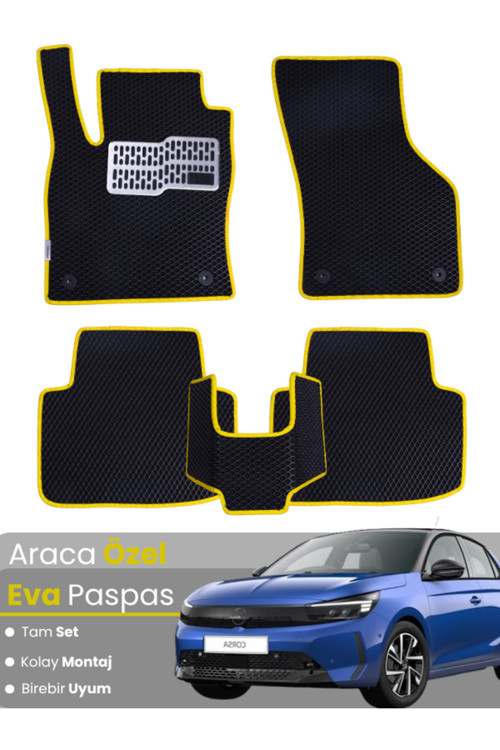 Opel Corsa F Benzinli (2019-2025) Uyumlu Eva Paspas Tam Set–Araca Özel,Kolay Montaj,Oto Paspas