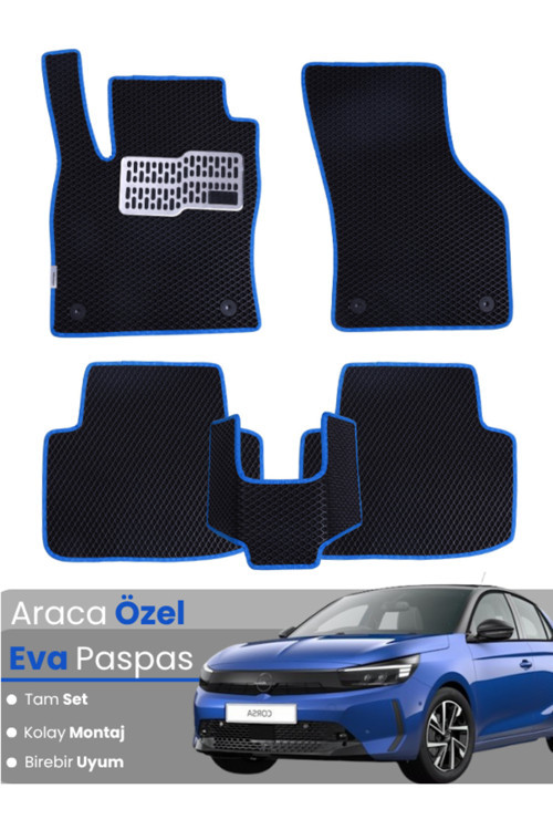 Opel Corsa F Benzinli (2019-2025) Uyumlu Eva Paspas Tam Set–Araca Özel,Kolay Montaj,Oto Paspas